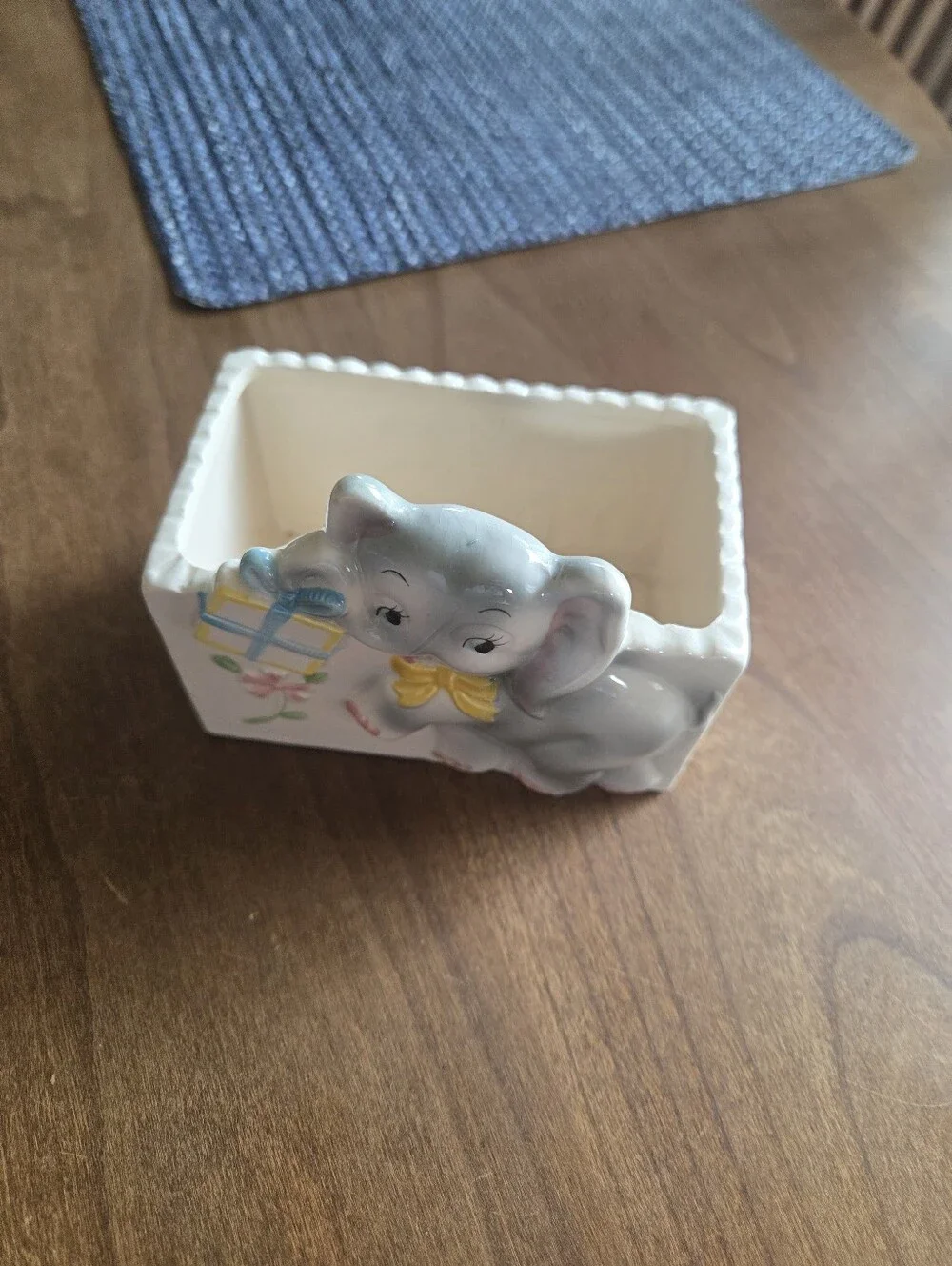 Vintage Made In Japan Ceramic Baby Elephant Flower Container